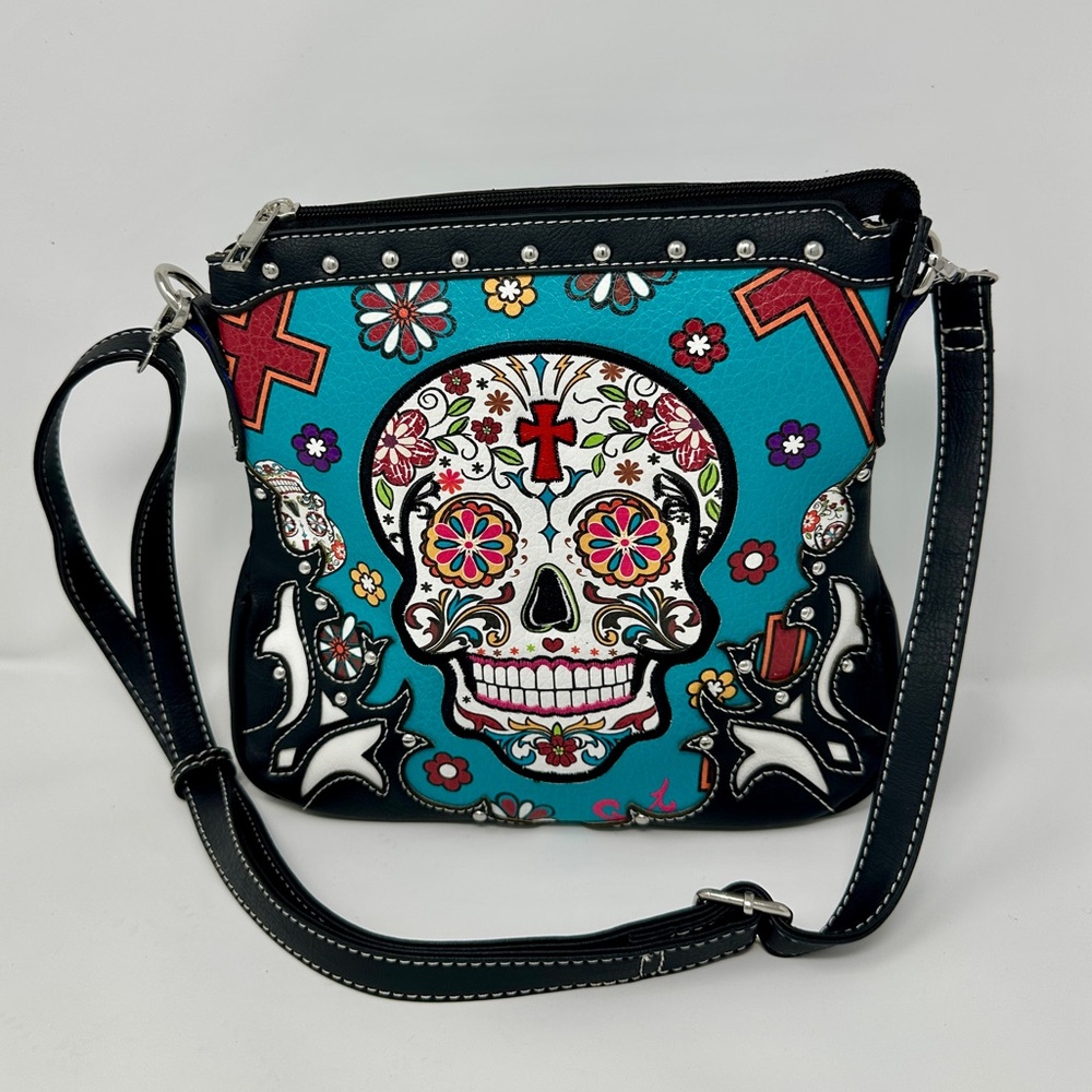 Concealed Carry‎ Bag: Sugar Skull Crossbody HandBag — Cowgirl Trendy